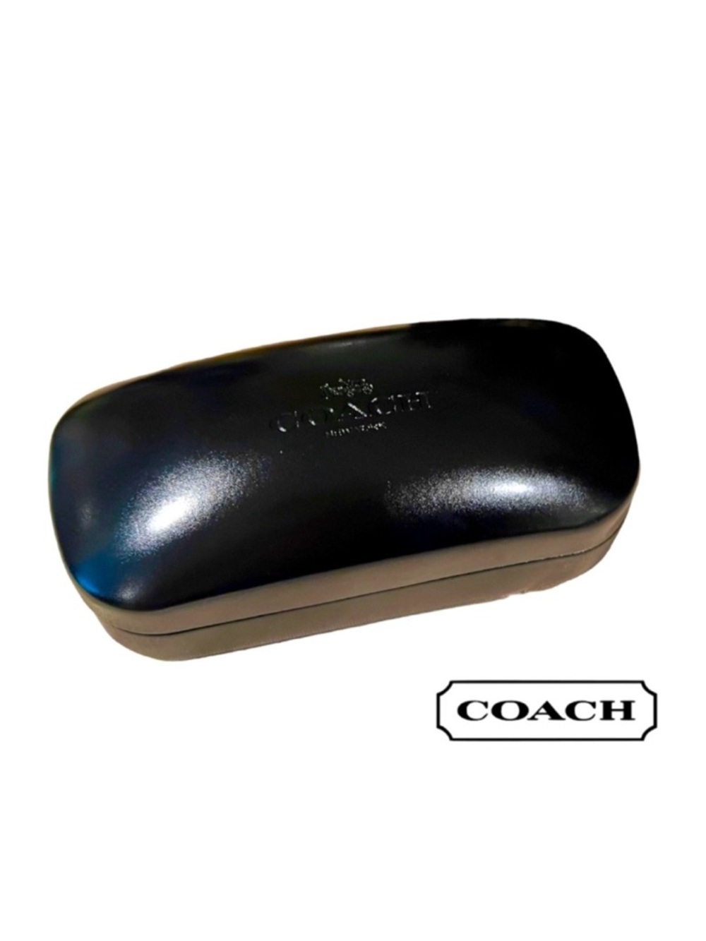Coach New York Black Hard Shell Clamshell Eyeglass Sunglass Case - Picture 2 of 9